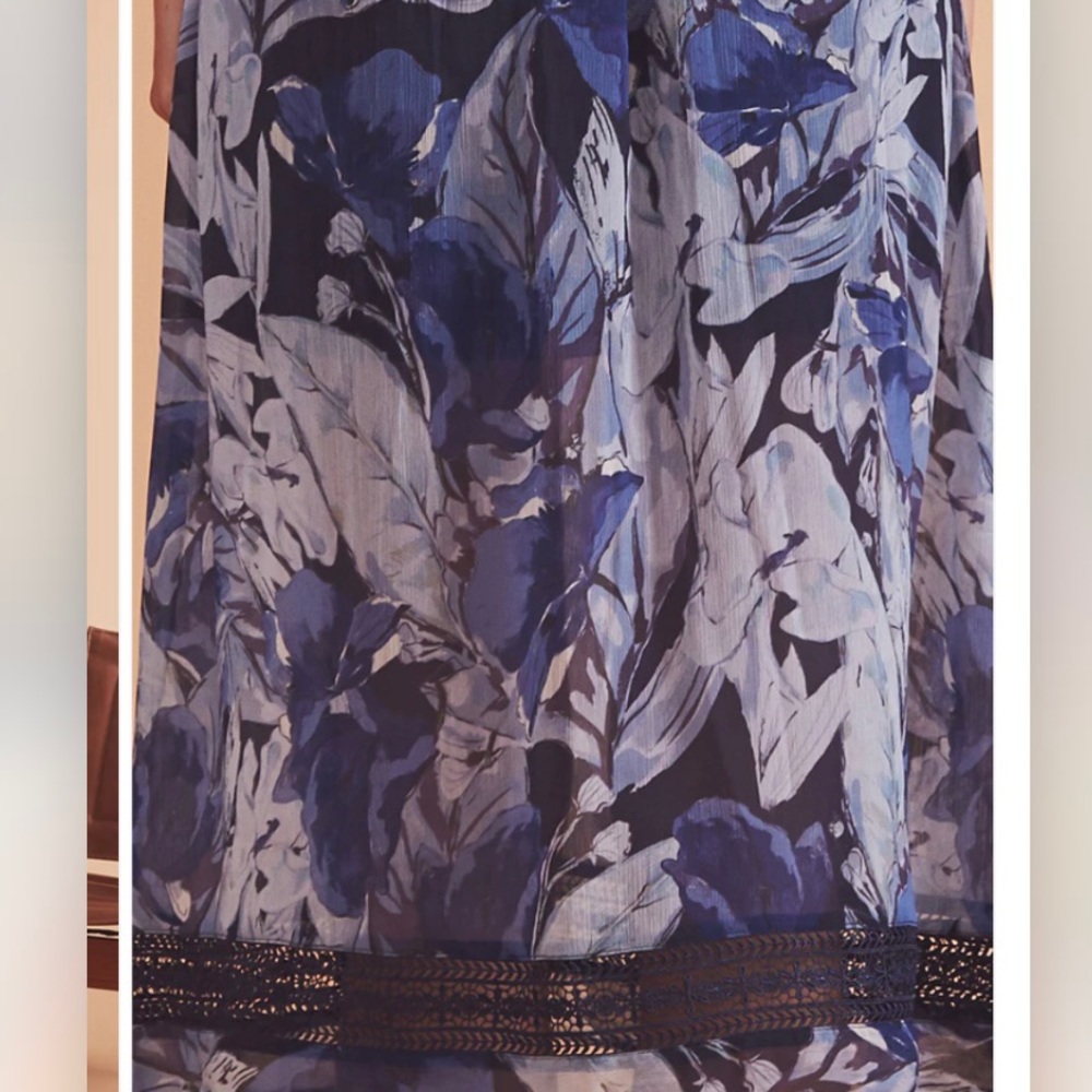 Tularosa Marty Midi Dress midnight floral off the shoulder NWT - Picture 4 of 11